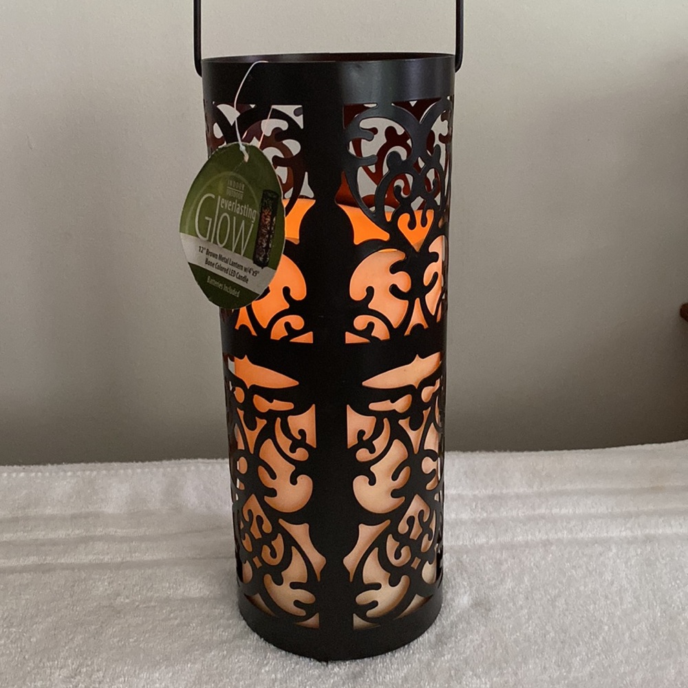 Indoor/Outdoor Metal Lantern w/ Candle